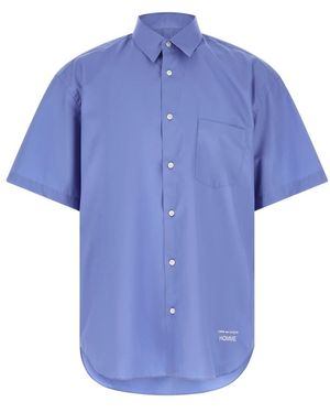 Comme des Garçons Kurzärmeliges Popeline-Hemd - Blau