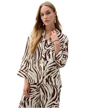 Joseph Ribkoff Animal-Print Linnen Shirt 262943 - Meerkleurig