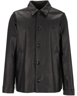Rick Owens Jassen ,Zwart ,Leer Buttoned Brad Jacket