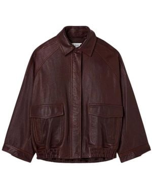 Rohe Grain Leather Aviator Jacket - Lila