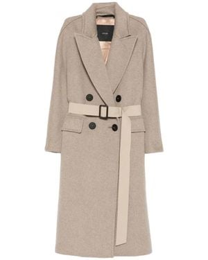 Max Mara Double-Breasted Coats - Natural