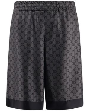 Gucci Zijden Elastische Taille Shorts - Grijs