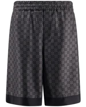 Gucci Seidenshorts Mit Elastischem Bund - Grau