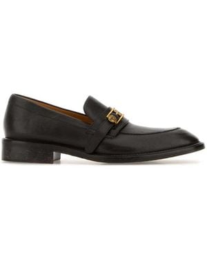 Versace Schoenen ,Bruin ,Leer Leren Loafers - Zwart