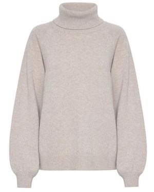 Gestuz Truien & Vesten ,Wol Rollneck Wollen Trui Manzigz - Grijs