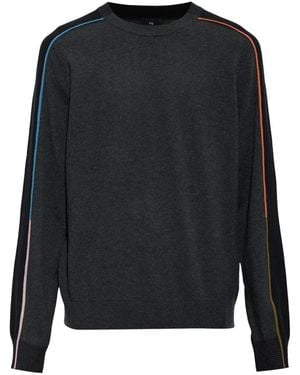 Paul Smith Truien & Vesten ,Grijs ,Katoen Katoenen Trui Met Ronde Hals - Zwart
