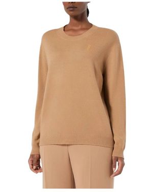 Marina Rinaldi Truien & Vesten ,Kasjmier Luxe Cashmere Trui - Bruin