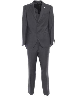 Luigi Bianchi Single Breasted Suits - Grey