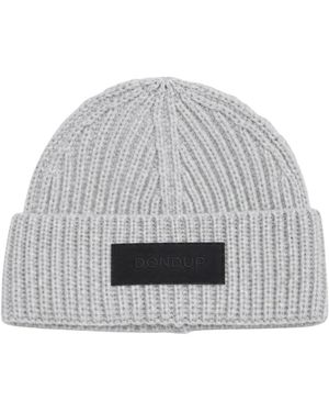Dondup Accessoires ,Grijs ,Wol Ribbed Knit Beanie