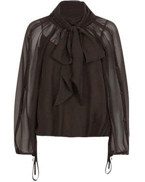 Dante 6 Bohemian Sonia Chiffon Blouse Espresso - Zwart