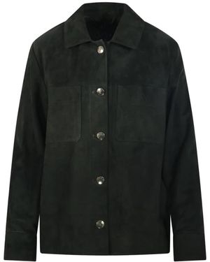 Max Mara Leather Jackets - Negro