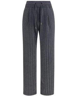 Herno Pinstripe Drawstring Pants - Grijs