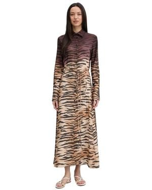 Pinko Maxi-Hemdbluse Mit Animal-Print - Braun