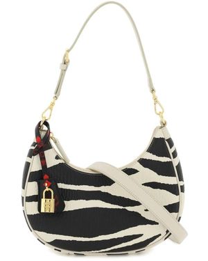 MCM Zebra print leder mini hobo tasche - Schwarz