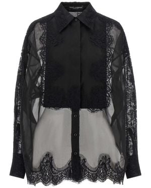 Dolce & Gabbana Overhemden ,Zwart ,Katoen Shirts