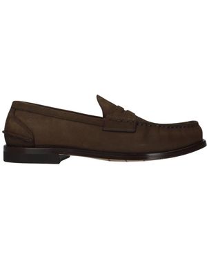 Premiata Schoenen ,Bruin ,Leer Suede Penny Loafer