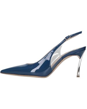 Casadei Schoenen ,Blauw ,Leer Blade Slingback Pump
