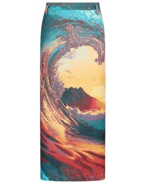 Roberto Cavalli Exclusieve Itaca Print Rok - Blauw