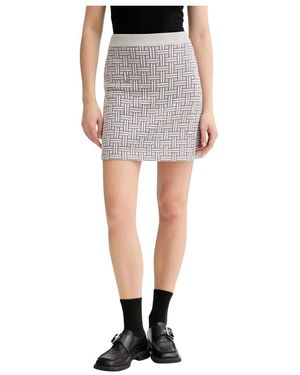 KENZO Weave Logo-Detail Mini Rok - Grijs