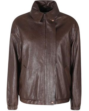 Magda Butrym Oversized Leren Jas - Bruin