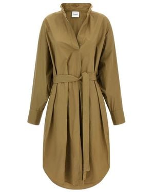 Nude Shirt Dresses - Green