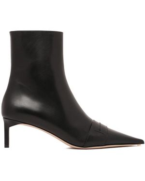 Tom Ford Schoenen ,Zwart ,Leer Zwarte Leren Eva Enkellaarsjes
