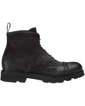 Doucal's Vintage-Effect Suède Veterlaarsjes - Zwart