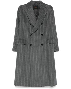 Paltò Jassen ,Grijs ,Grijze Pinstripe Double-Breasted Jas