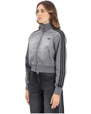 adidas Originals Grijze Denim Jack Herfst Winter - Grijs