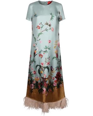 La DoubleJ Swing Jurk (Met Veren) - Groen