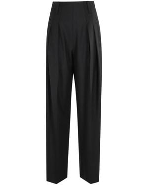 Victoria Beckham Zwarte Hoge Taille Cinch Broek