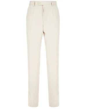 BOSS Broeken ,Grijs ,Katoen Slim-Fit Pantalon Met Micro-Patroon - Naturel