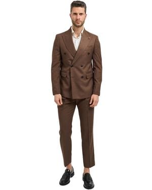 MULISH Double Breasted Suits - Marrone