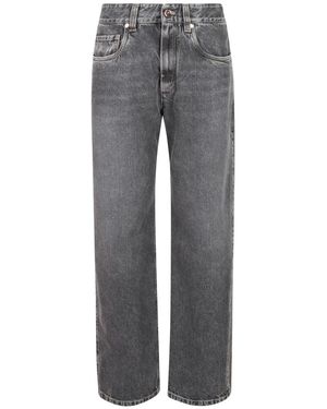 Brunello Cucinelli Jeans ,Grijs ,Katoen Straight Jeans