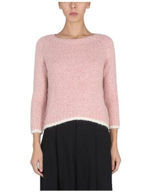 Aspesi Truien & Vesten ,Roze ,Katoen Alpaca Blend Trui