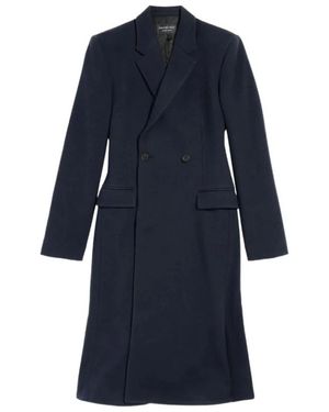 Balenciaga Double-Breasted Coats - Azul