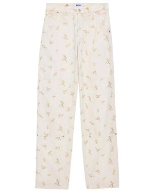 MSGM Straight Jeans - Natural