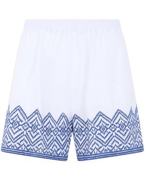 120% Lino Casual Shorts - Blue