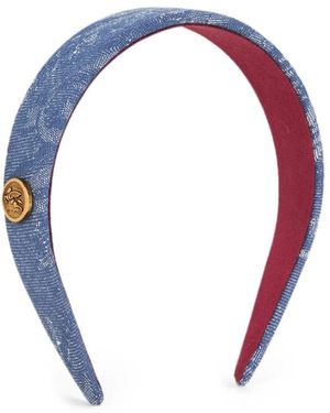 Etro Jacquard Denim Haarband - Blauw