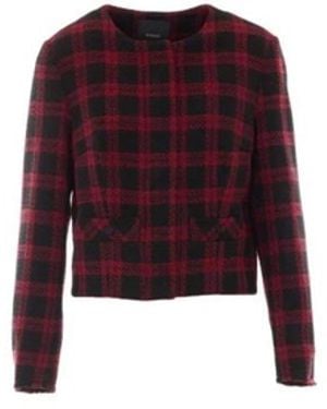 Pinko Jassen ,Veelkleurig ,Tweed Geum Cropped Tweed Jas - Rood