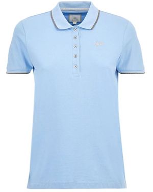La Martina Stretch Piqué Polo Shirt Mit Lurex - Blau