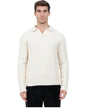 Irish Crone V-Neck Knitwear - White