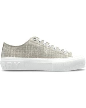 スニーカー BURBERRY Women Sneakers 8074743B7311 BURBERRY UOMO Grey Burberry Vintage Check Cotton Sneaker Grey Blue Men's