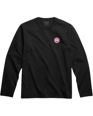 Canada Goose Tops ,Zwart ,Katoen Vantage Long Sleeve T-Shirt
