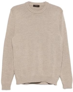 Zanone Round-Neck Knitwear - Natural
