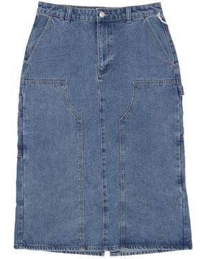 Obey Denim Midi Rock Mit Werkzeugtaschen - Blau