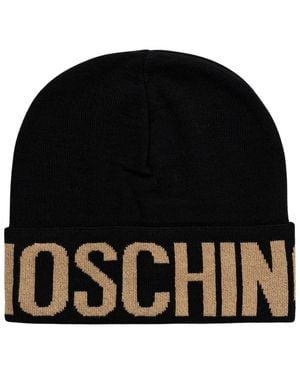Moschino Turn-Up Brim Beanie - Zwart