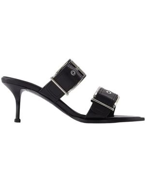 McQueen Heeled Mules - Negro