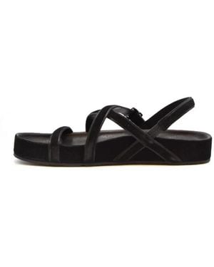 Pedro Garcia Flat Sandals - Black