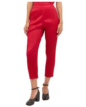 Issey Miyake Geknitterte kurze hose - Rot